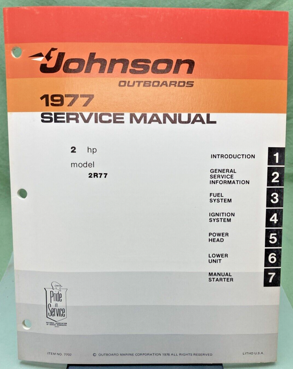 JOHNSON OUTBOARD SERVICE MANUAL SET JM-7701, 7702, JM-7703 1977