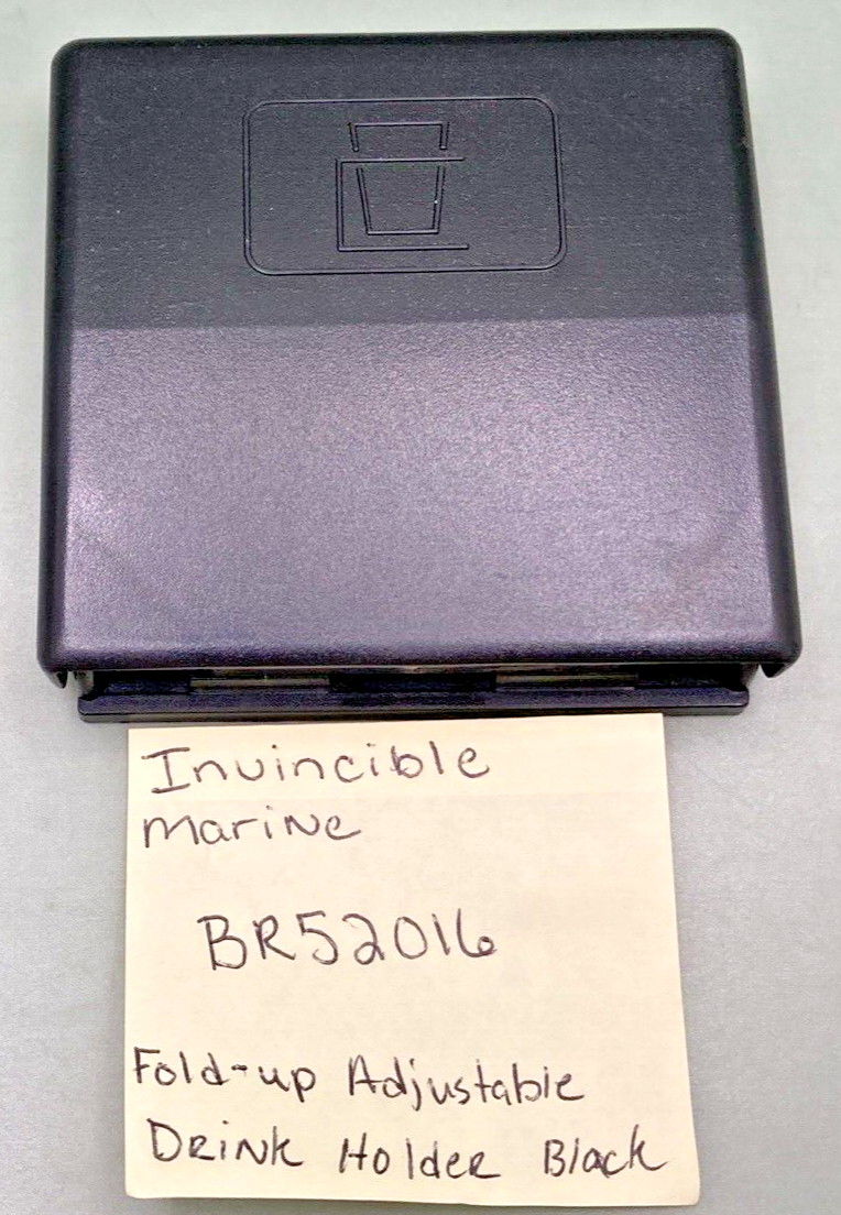 NEW REPLACES INVINCIBLE MARINE BR52016 FOLD-UP ADJUSTABLE DRINK HOLDER BLACK