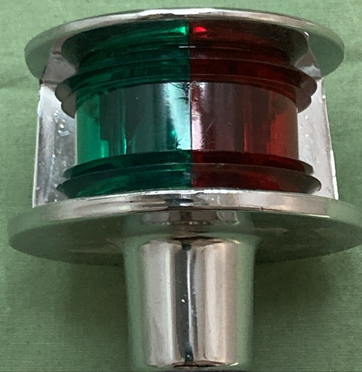 NEW REPLACES ATTWOOD 910651-7 COMBINATION POLE LIGHT RED GREEN 10" CHROME ZAMAK