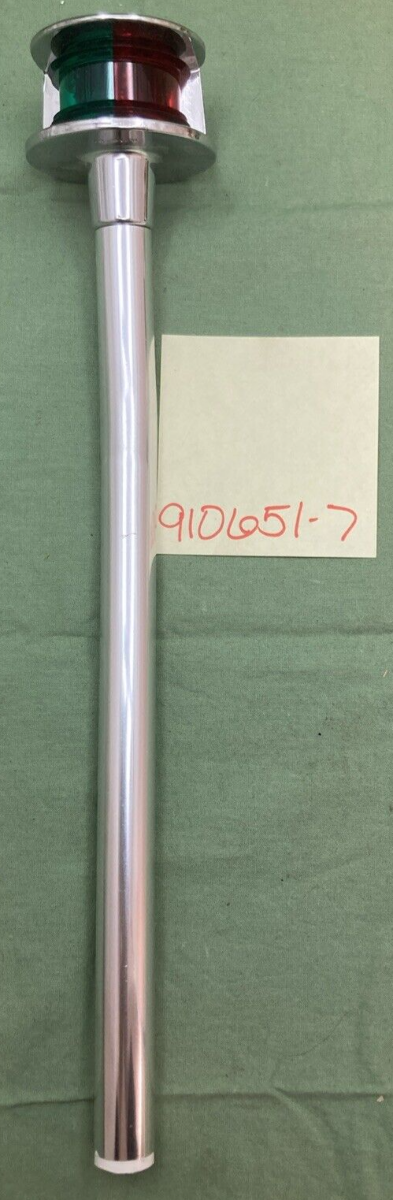NEW REPLACES ATTWOOD 910651-7 COMBINATION POLE LIGHT RED GREEN 10" CHROME ZAMAK