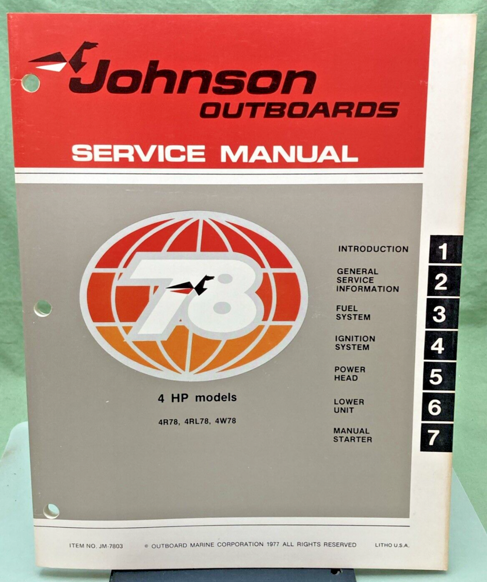 JOHNSON OUTBOARDS JM-7801, JM-7802, JM-7803 SERVICE MANUAL SET 1978