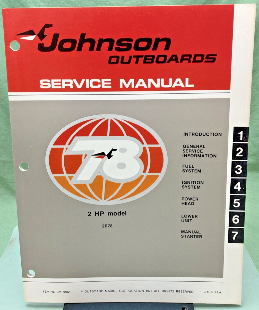 JOHNSON OUTBOARDS JM-7801, JM-7802, JM-7803 SERVICE MANUAL SET 1978
