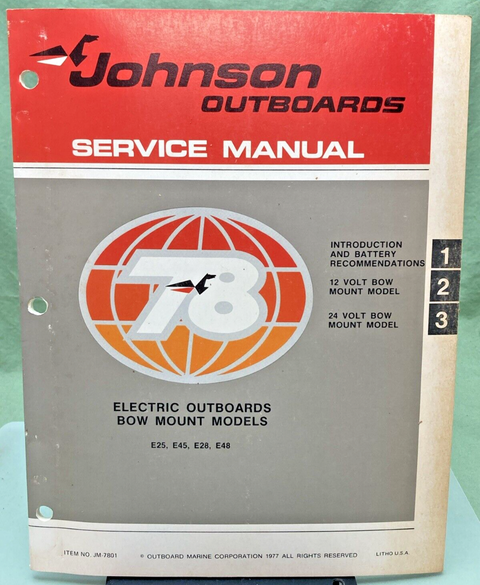 JOHNSON OUTBOARDS JM-7801, JM-7802, JM-7803 SERVICE MANUAL SET 1978