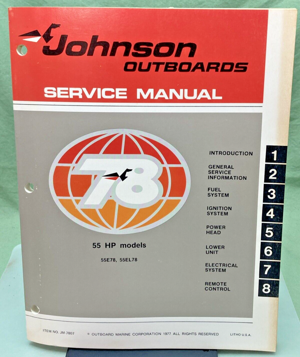 JOHNSON OUTBOARDS JM-7806, JM-7807 SERVICE MANUAL SET 1978
