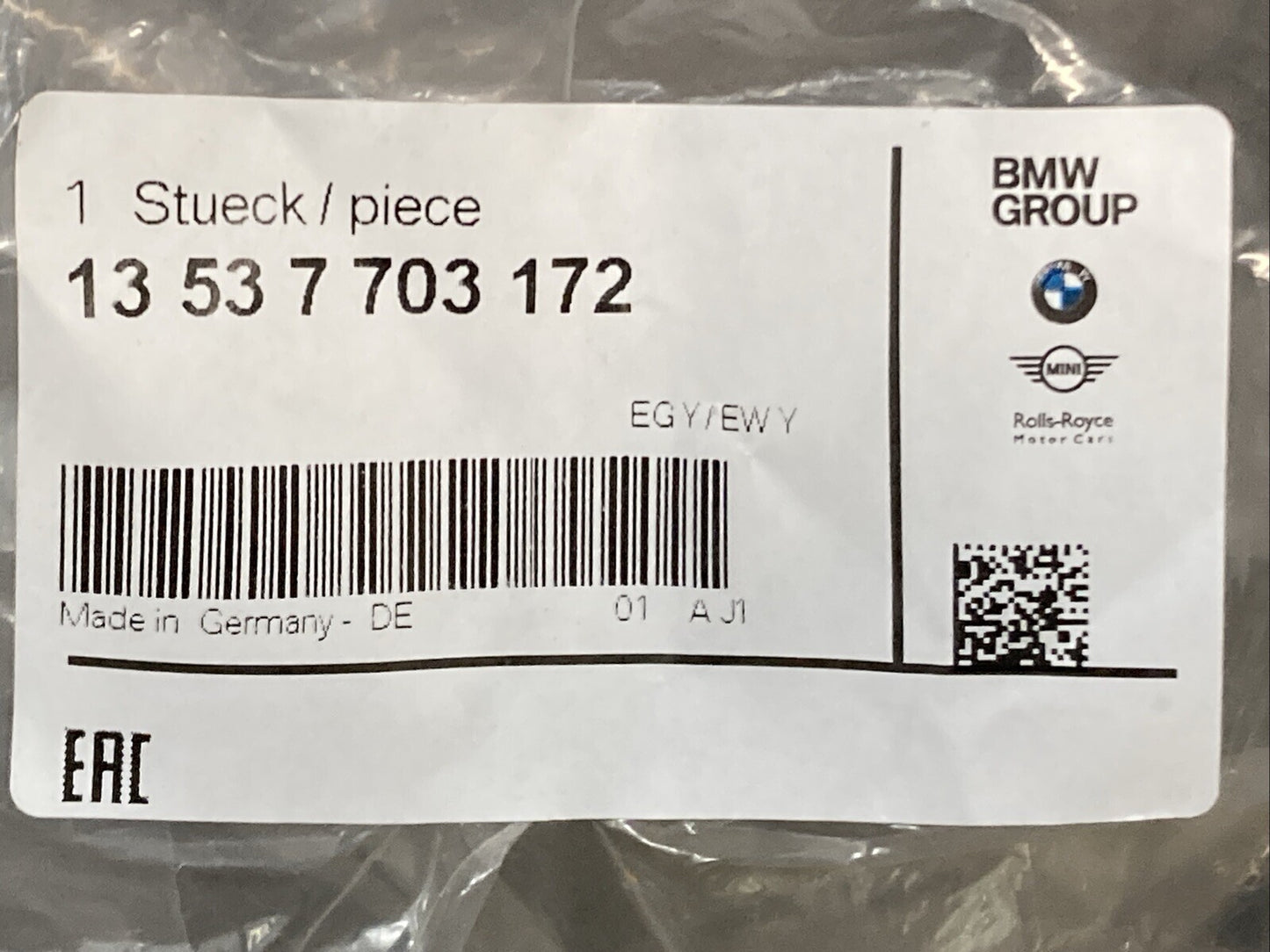 NEW GENUINE BMW 13537703172 Fuel Distributor 2003-2006 R 1200 GS