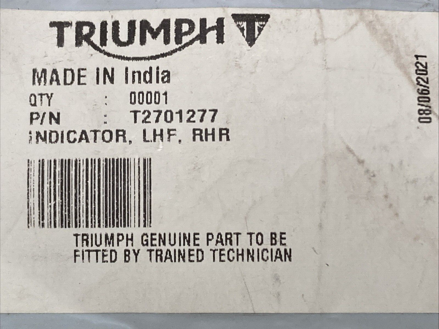NEW GENUINE TRIUMPH T2701277 Indicator, Lhf, Rhr