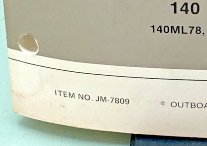 JOHNSON OUTBOARDS JM-7809, JM-7810 SERVICE MANUAL SET 1978