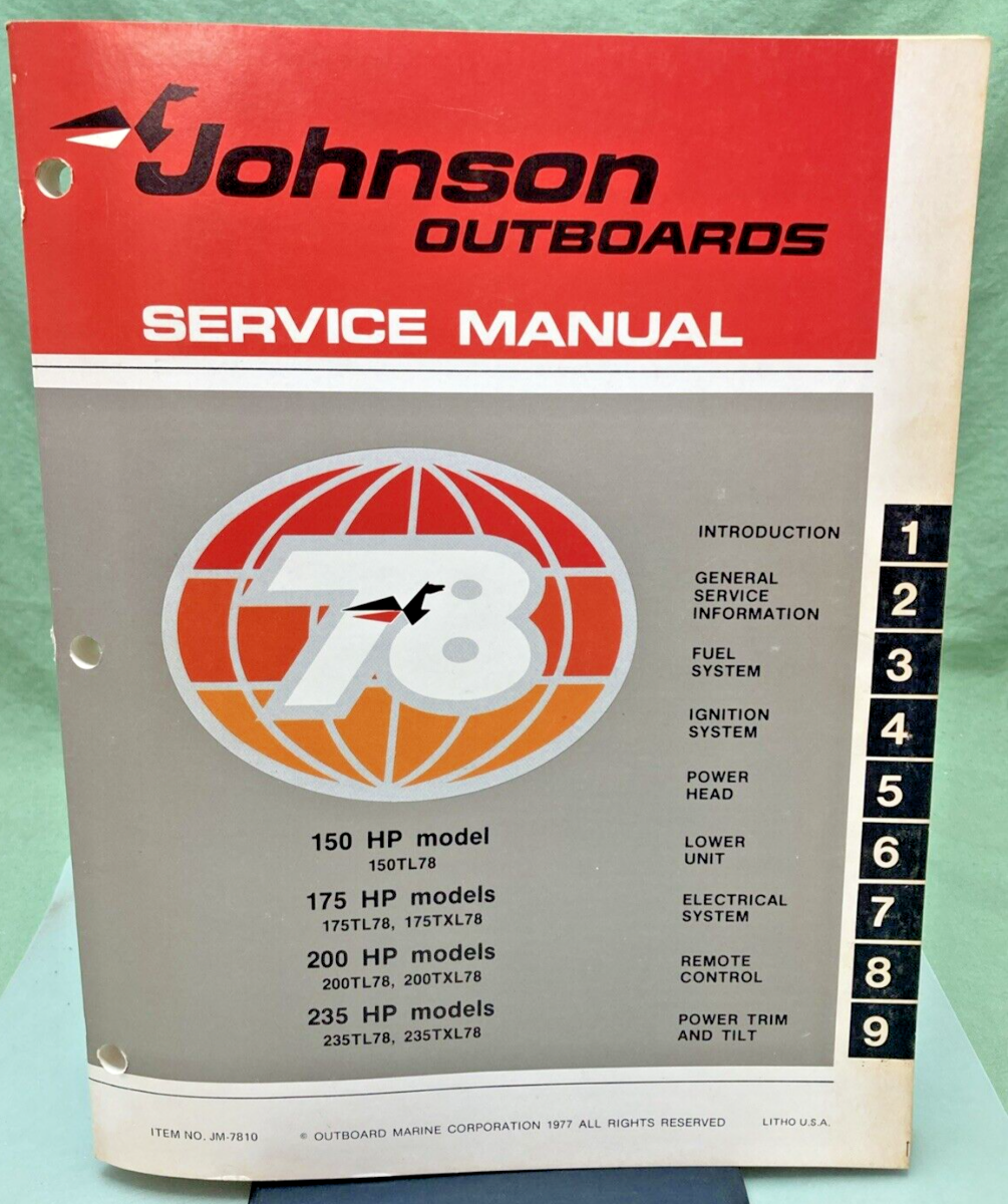 JOHNSON OUTBOARDS JM-7809, JM-7810 SERVICE MANUAL SET 1978