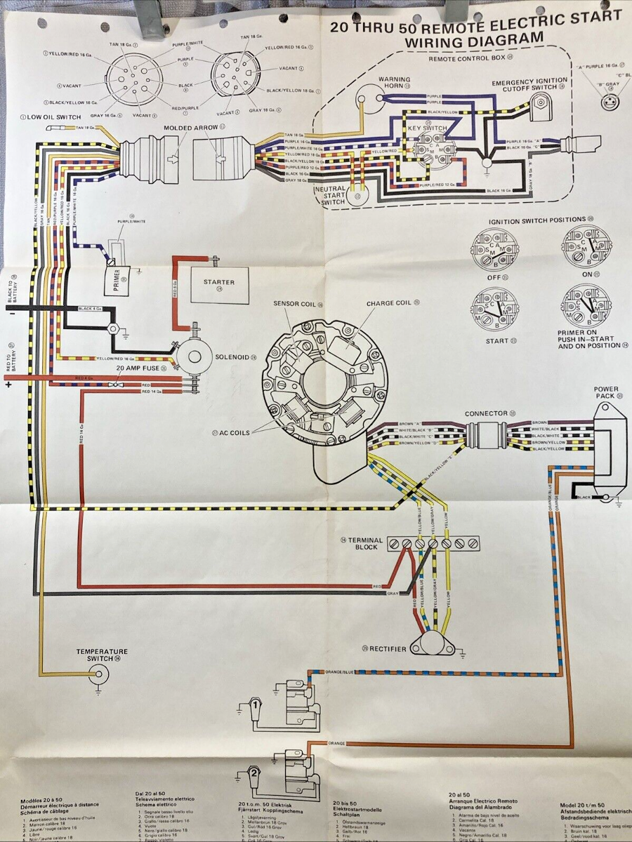 20 THRU 50 REMOTE ELECTRIC START WIRING DIAGRAM FOR OUTBOARD MOTOR