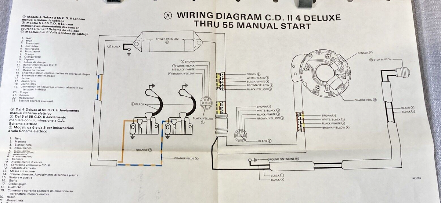 C.D. II 4 DELUXE THRU 55, C.D. II 5 THRU 55, 6 AND 8 SAIL MODELS WIRING DIAGRAM