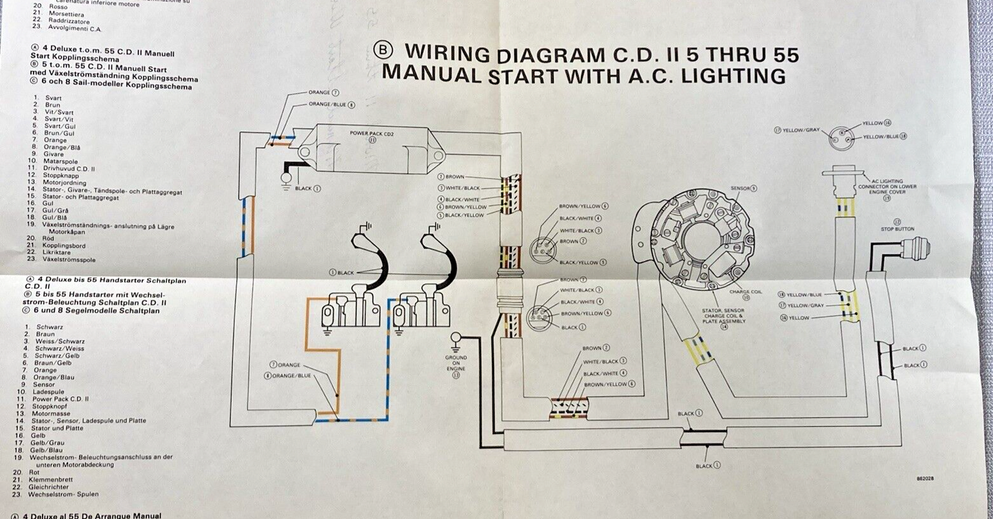 C.D. II 4 DELUXE THRU 55, C.D. II 5 THRU 55, 6 AND 8 SAIL MODELS WIRING DIAGRAM