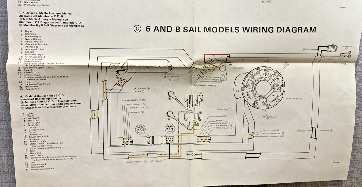 C.D. II 4 DELUXE THRU 55, C.D. II 5 THRU 55, 6 AND 8 SAIL MODELS WIRING DIAGRAM