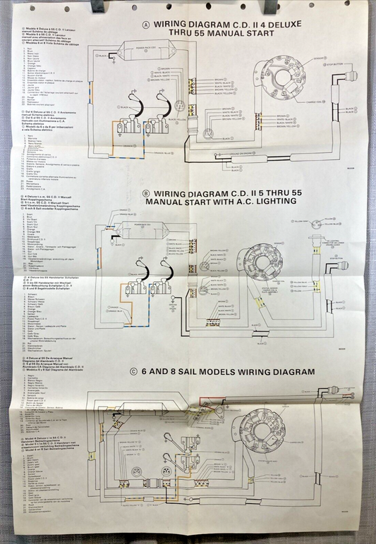 C.D. II 4 DELUXE THRU 55, C.D. II 5 THRU 55, 6 AND 8 SAIL MODELS WIRING DIAGRAM