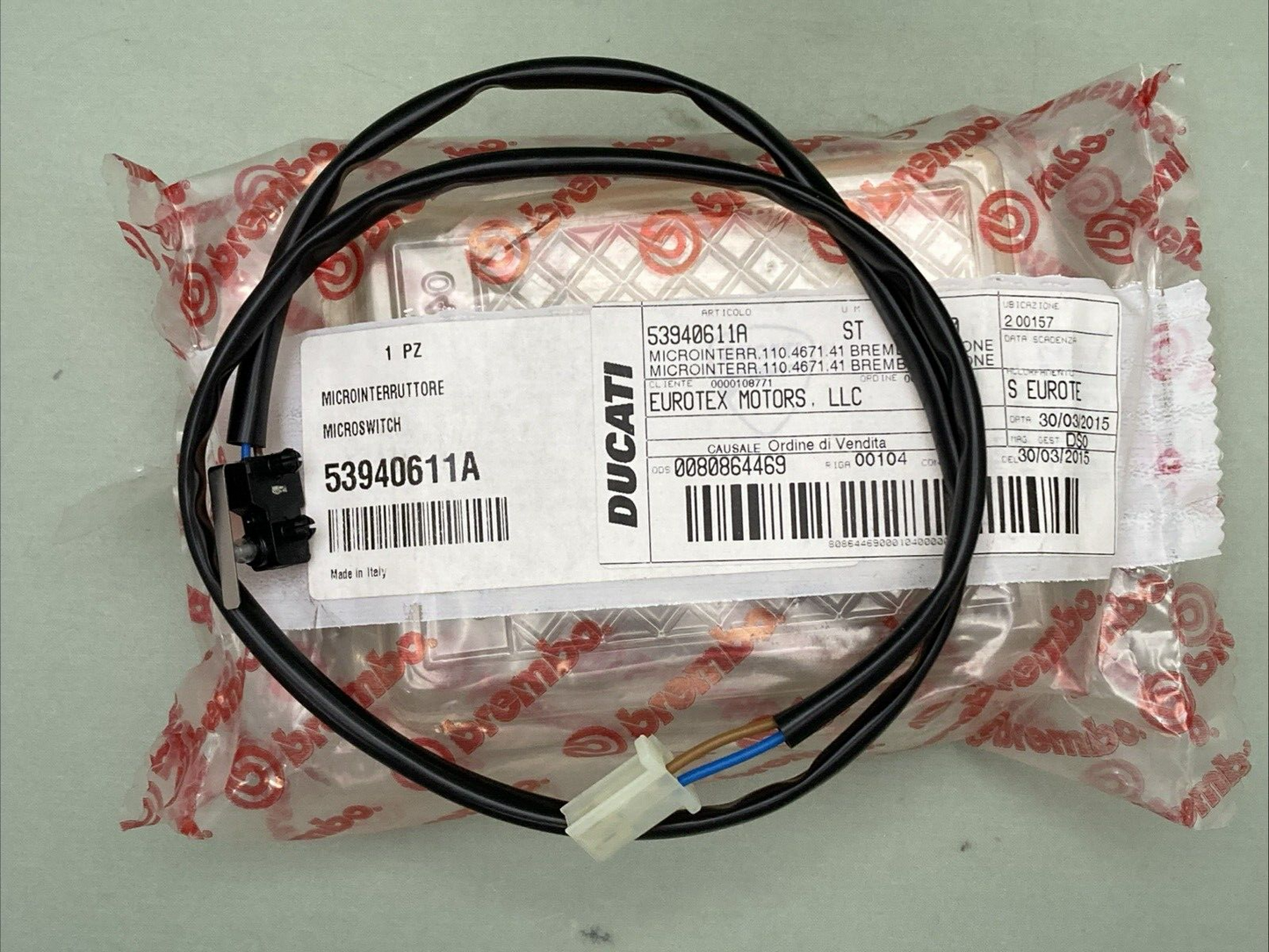 NEW GENUINE DUCATI 53940611A MICROSWITCH