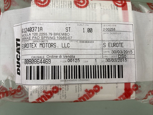 NEW GENUINE DUCATI 61240371A SPRING, PAD STOPPER