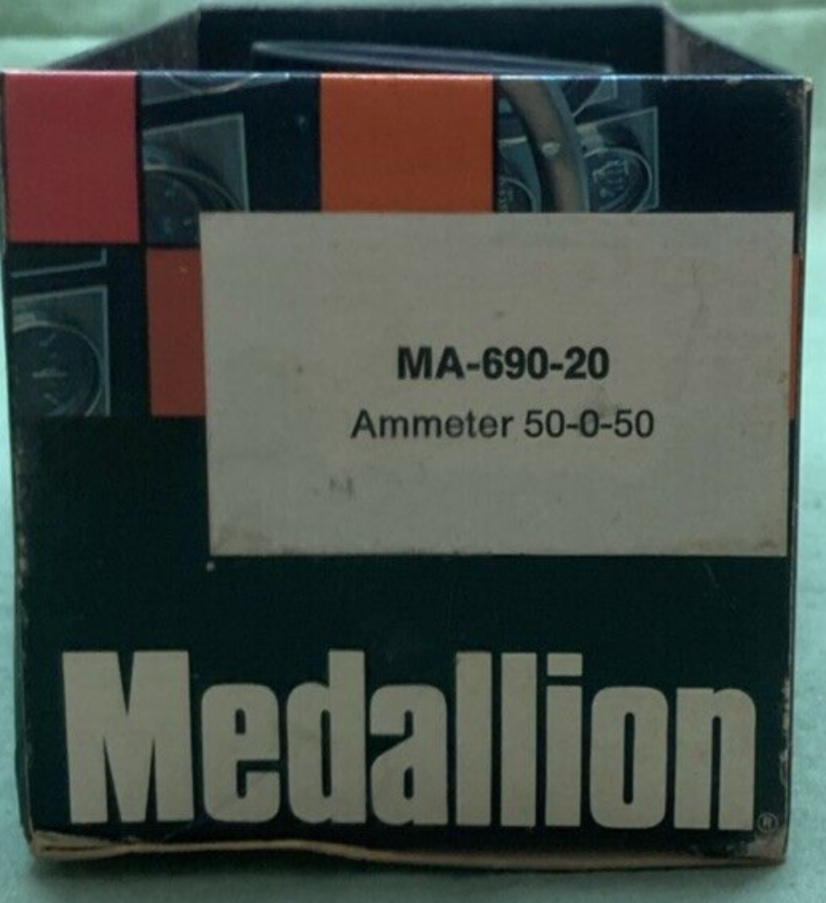 NEW MEDALLION MA-690-20 AMMETER 50-0-50 W/ HARDWARE & INSTRUCTIONS