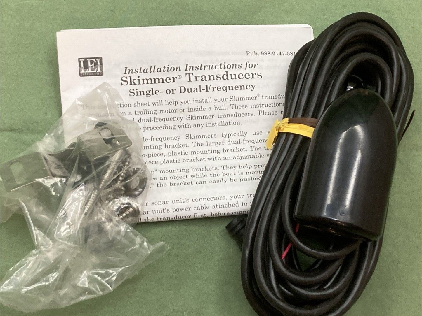 NEW GENUINE LEI HST-WSU TRANSDUCER 20' TRANSOM MOUNT WIDE-CONE 200kHz
