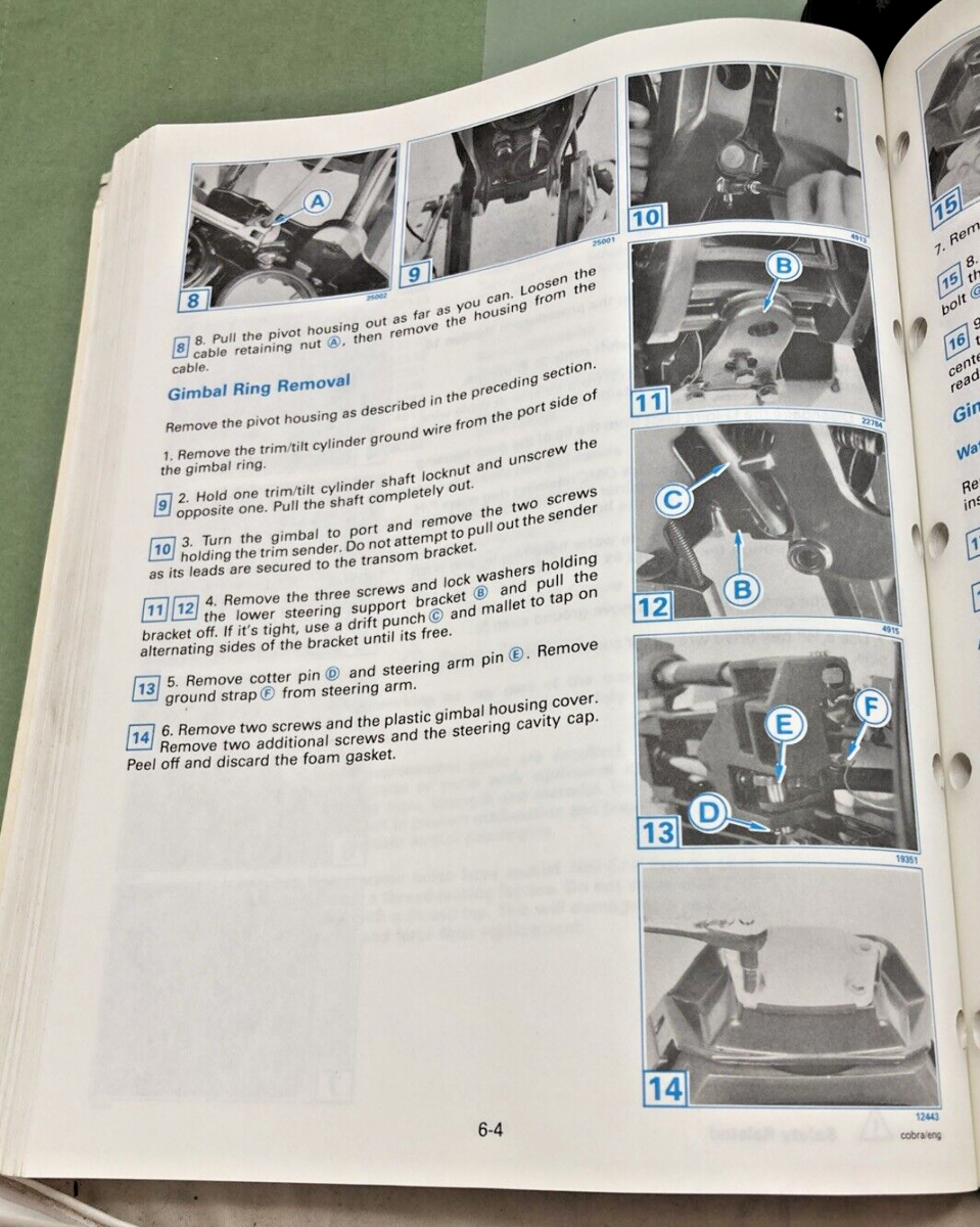 OMC KING COBRA 507953 STERN DRIVES RGD MODELS SERVICE MANUAL 1990