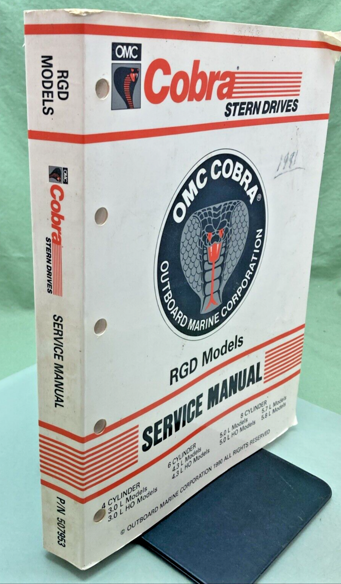 OMC KING COBRA 507953 STERN DRIVES RGD MODELS SERVICE MANUAL 1990