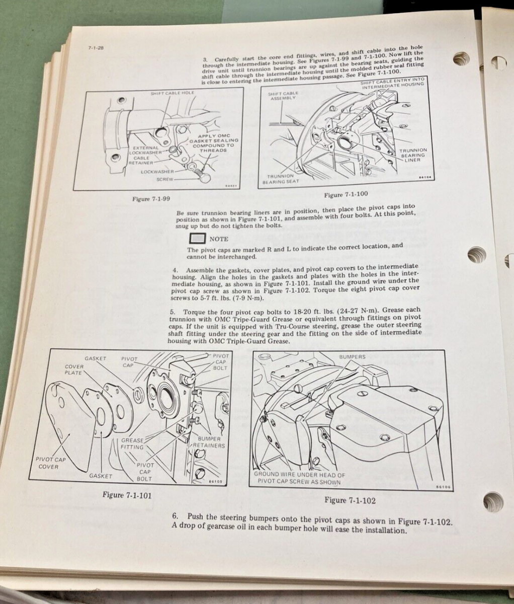 OMC 982884 STERN DRIVE 120, 140, 3.8 LITRE, 185, 200, 230, 260 MODELS MANUAL '80