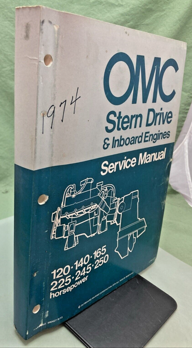 OMC 980627 STERN DRIVE AND INBOARD ENGINES SERVICE MANUAL 1974