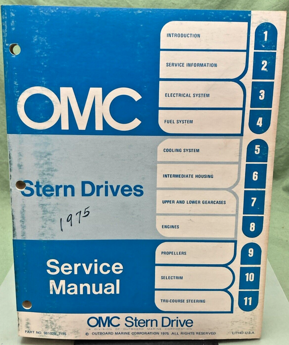 OMC 981025 STERN DRIVES SERVICE MANUAL 1975