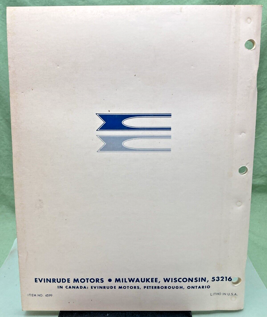 EVINRUDE 4599 STARFLITE 115 HP MODEL 115983 SERVICE MANUAL 1969