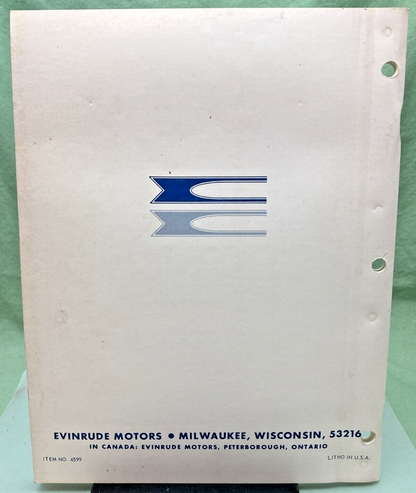EVINRUDE 4599 STARFLITE 115 HP MODEL 115983 SERVICE MANUAL 1969