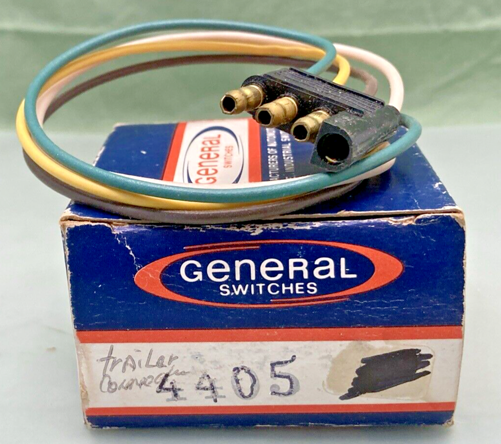 QTY 2 NEW GENUINE GENERAL SWITCHES 4405 4-WAY FLAT CONNECTOR PLUG WITH 12" WIRES