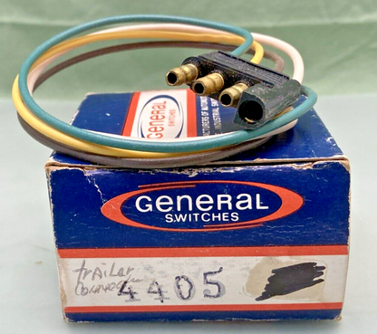 QTY 2 NEW GENUINE GENERAL SWITCHES 4405 4-WAY FLAT CONNECTOR PLUG WITH 12" WIRES