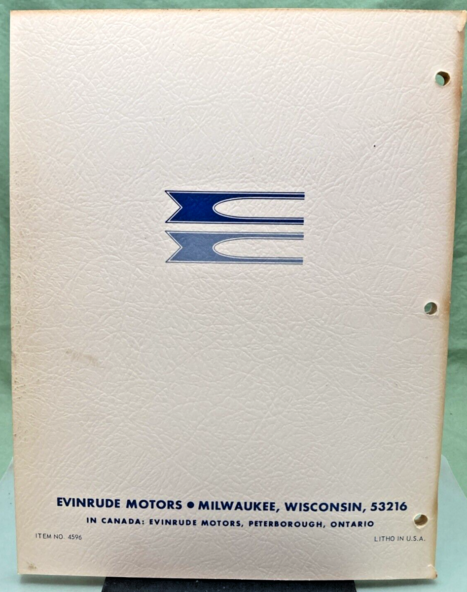 EVINRUDE 4596 BIG TWIN BIG TWIN ELECTRIC LARK 40 HP MODELS SERVICE MANUAL 1969