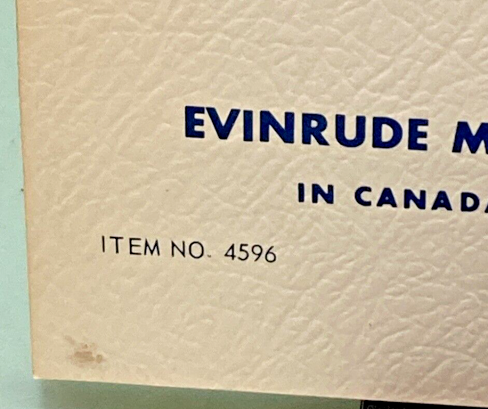 EVINRUDE 4596 BIG TWIN BIG TWIN ELECTRIC LARK 40 HP MODELS SERVICE MANUAL 1969