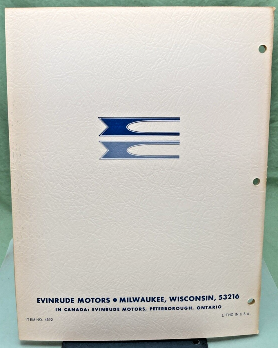 EVINRUDE 4592 SPORTWIN 9 1/2 HP MODELS 9922, 9923 SERVICE MANUAL 1969