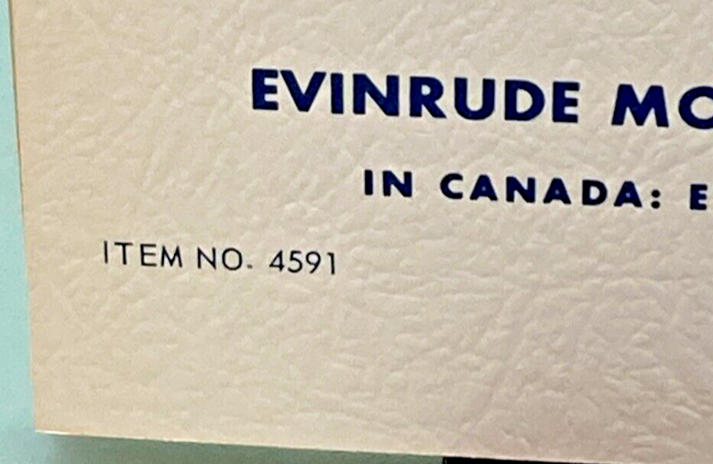 EVINRUDE 4591 FISHERMAN 6 HP MODELS 6902, 6903 SERVICE MANUAL 1969
