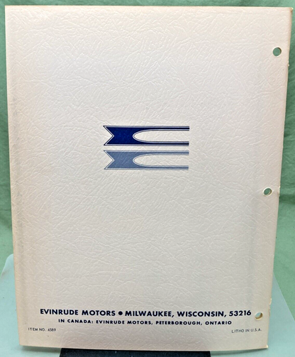 EVINRUDE 4589 MATE 1 1/2 HP MODELS 1902 SERVICE MANUAL 1969