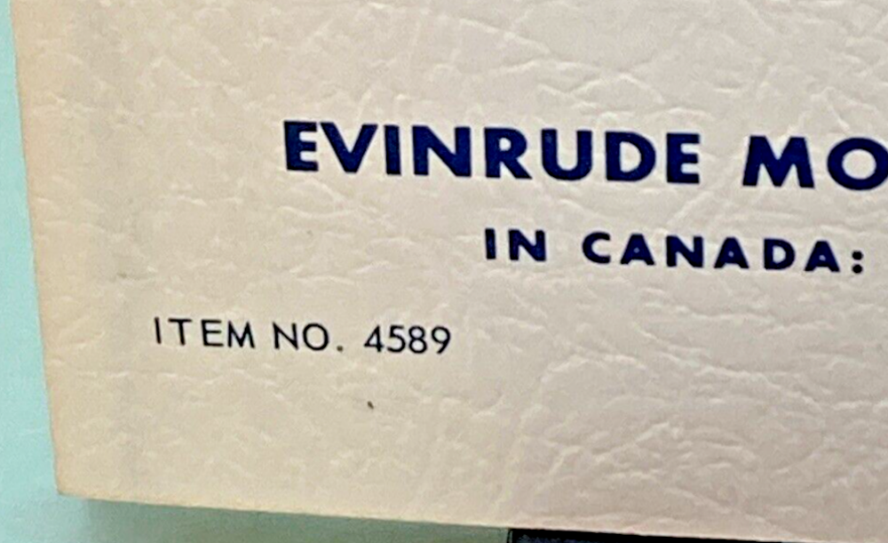 EVINRUDE 4589 MATE 1 1/2 HP MODELS 1902 SERVICE MANUAL 1969