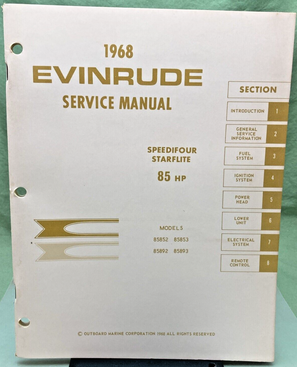 EVINRUDE 4487 4486 SERVICE MANUAL LOT 1968