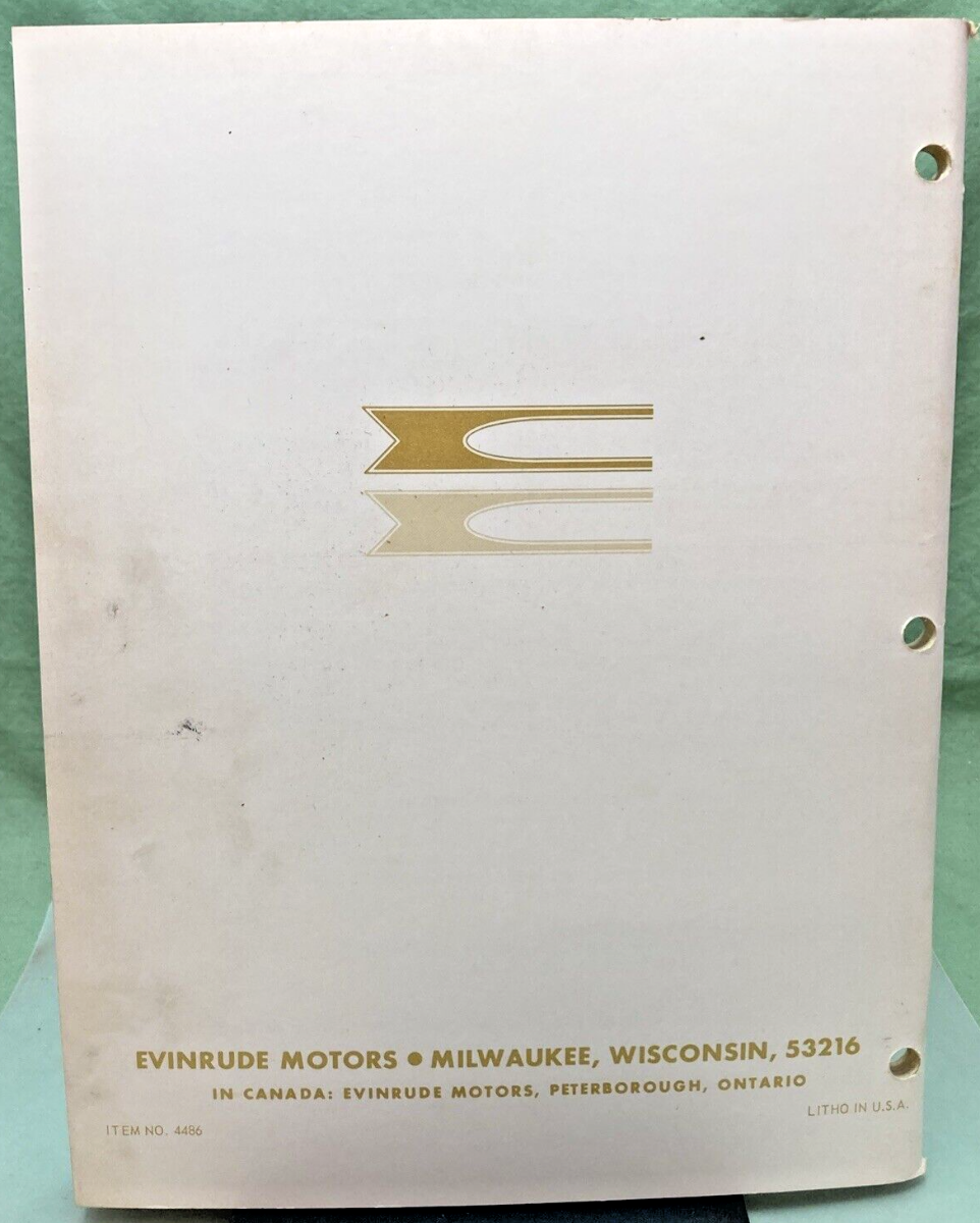 EVINRUDE 4487 4486 SERVICE MANUAL LOT 1968