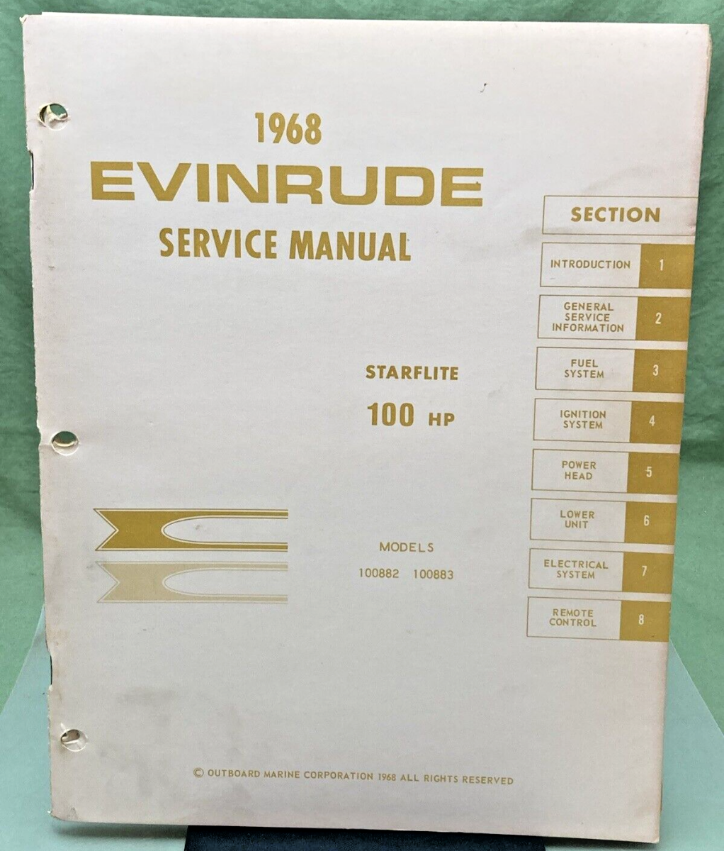 EVINRUDE 4487 4486 SERVICE MANUAL LOT 1968
