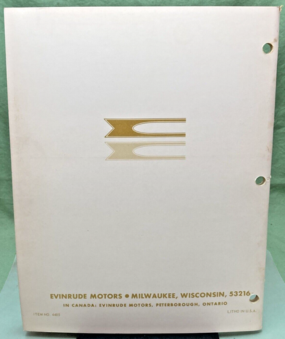 EVINRUDE 4485 4484 SERVICE MANUAL LOT 1968