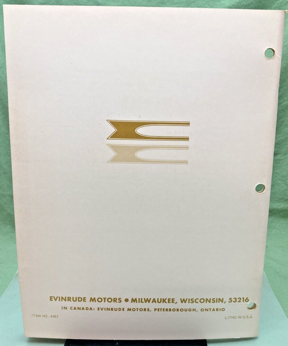 EVINRUDE 4483 4482 SERVICE MANUAL LOT 1968