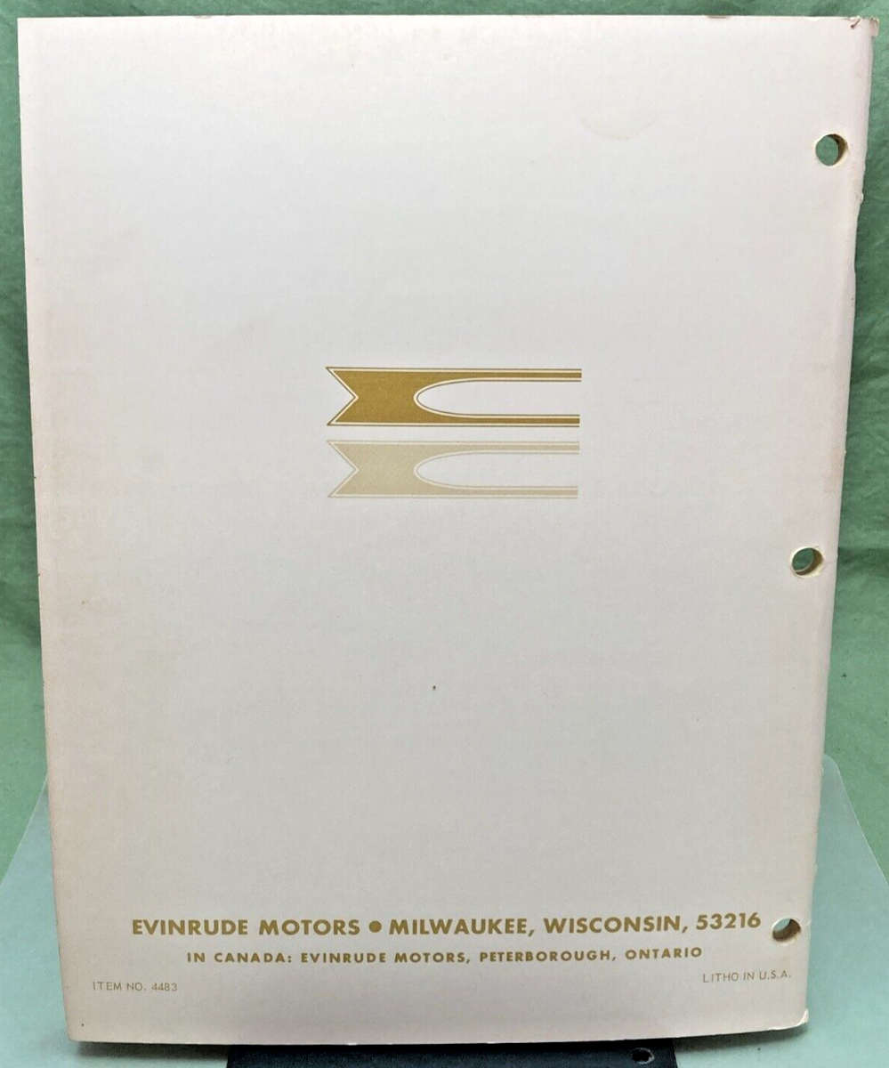 EVINRUDE 4483 4482 SERVICE MANUAL LOT 1968
