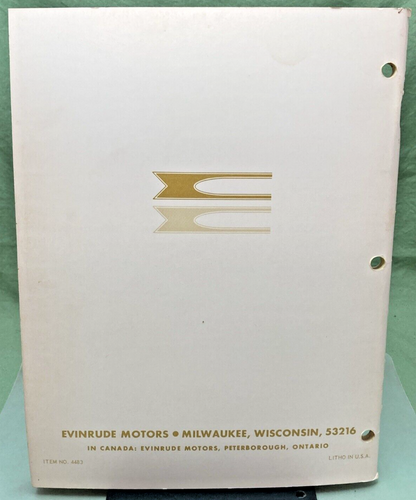 EVINRUDE 4483 4482 SERVICE MANUAL LOT 1968
