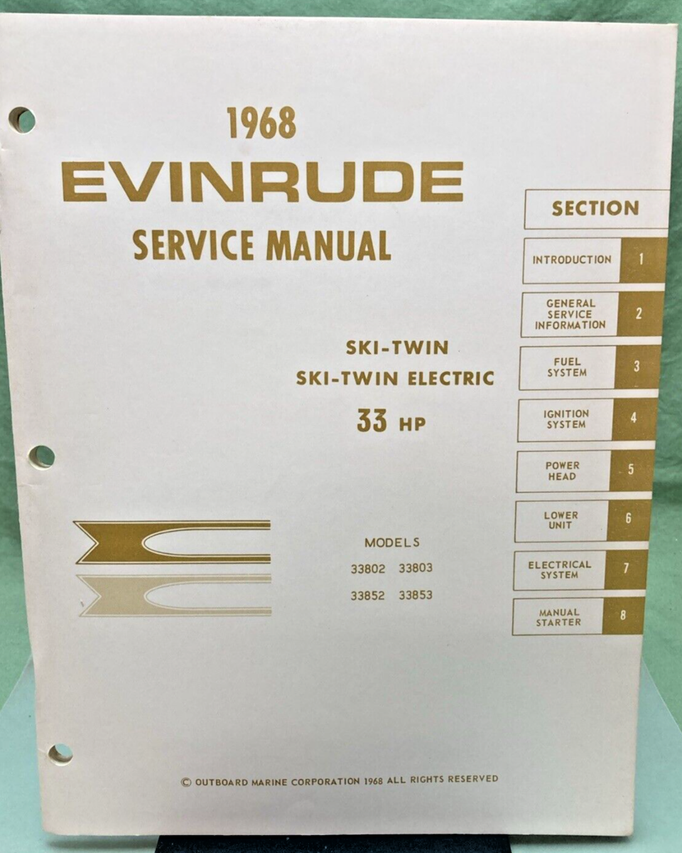 EVINRUDE 4483 4482 SERVICE MANUAL LOT 1968