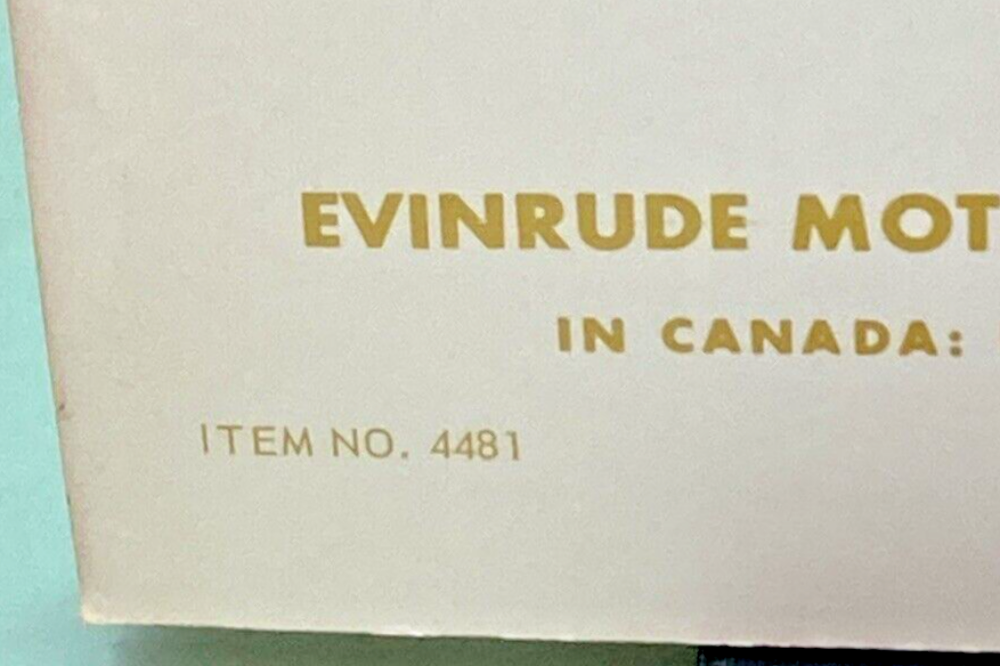 EVINRUDE 4481 4480 SERVICE MANUAL LOT 1968