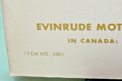EVINRUDE 4481 4480 SERVICE MANUAL LOT 1968