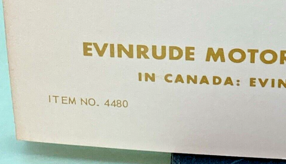EVINRUDE 4481 4480 SERVICE MANUAL LOT 1968