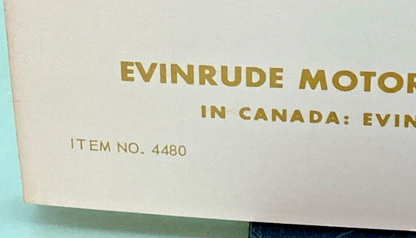 EVINRUDE 4481 4480 SERVICE MANUAL LOT 1968