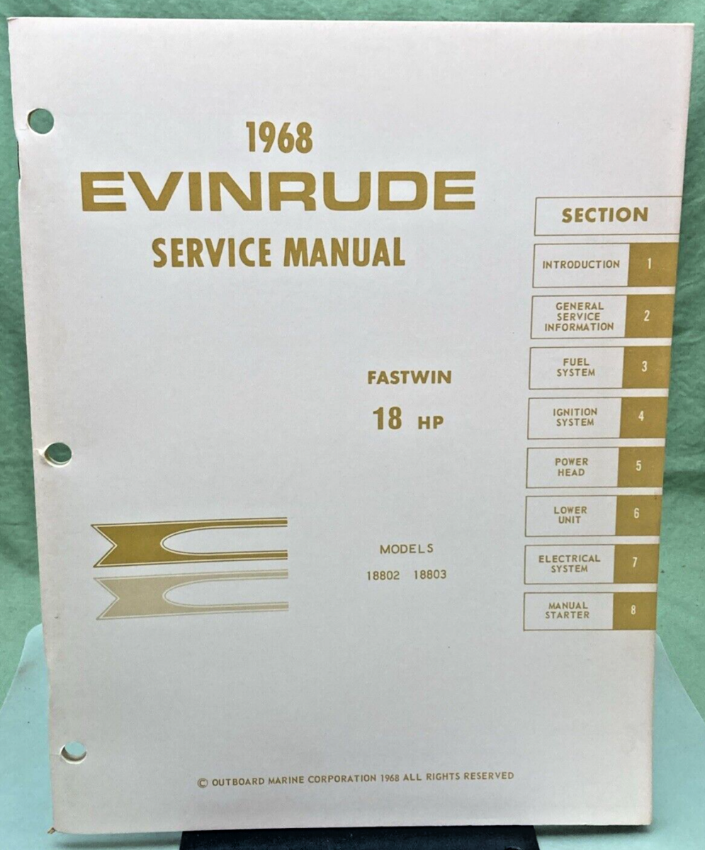 EVINRUDE 4481 4480 SERVICE MANUAL LOT 1968