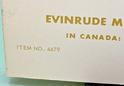 EVINRUDE 4479 4478 SERVICE MANUAL LOT 1968